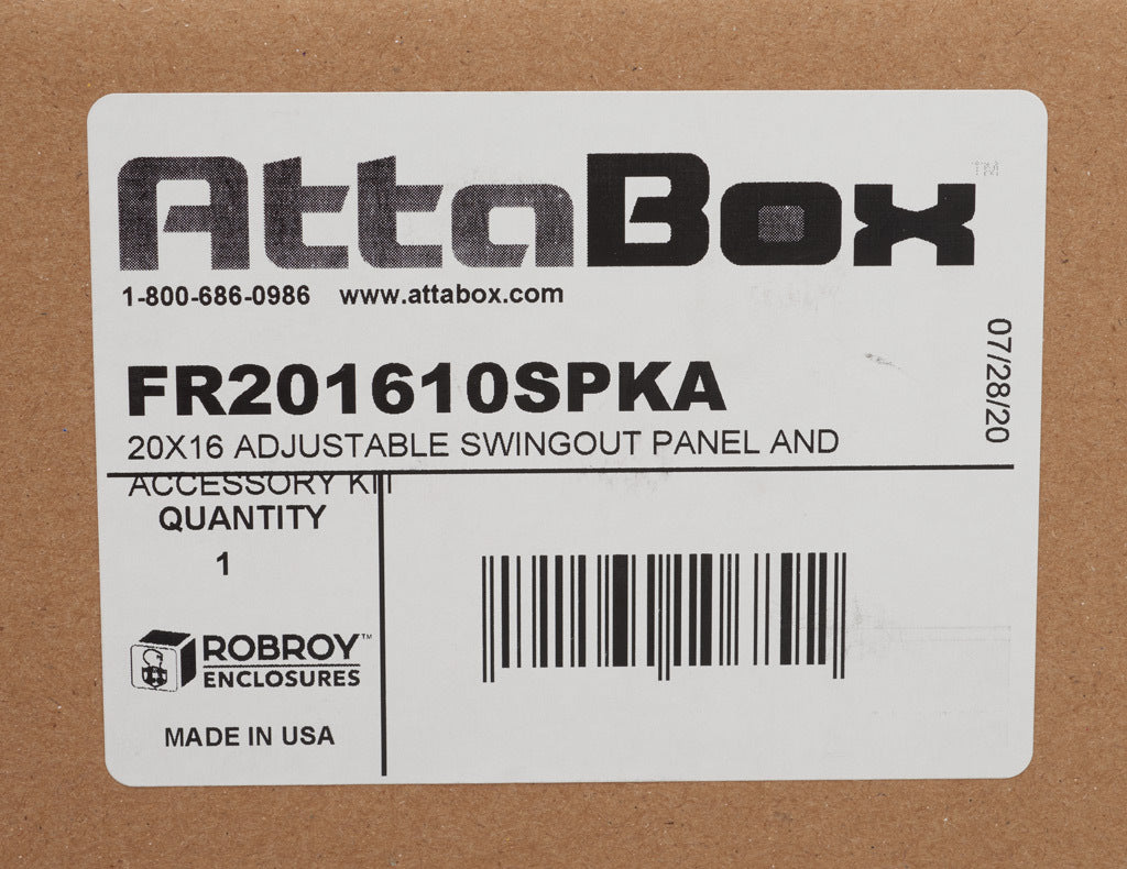 AttaBox swing panel kit, variable depth, 3003-H14 aluminum. For use with FR201610xxx and FRW201610HxL Freedom series enclosures.-FR201610SPKA