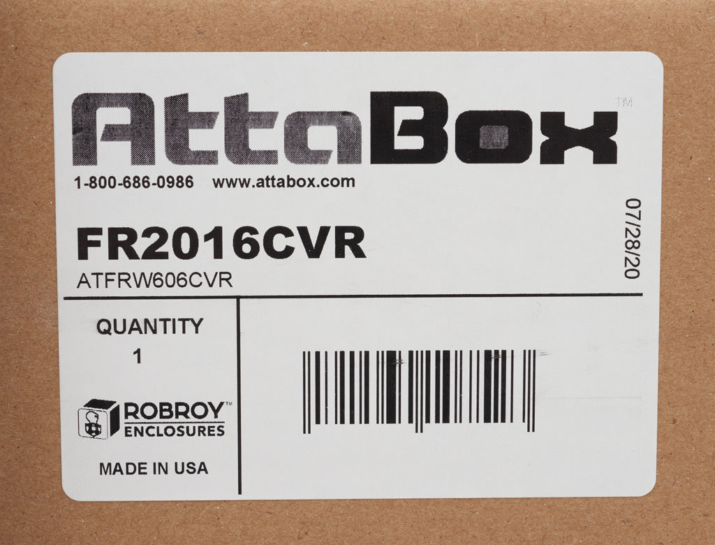 AttaBox opaque door, fiberglass reinforced polyester, Pantone 428 C glacier gray. For use with 20 x 16in (HxW) Freedom series enclosures.-FR2016CVR