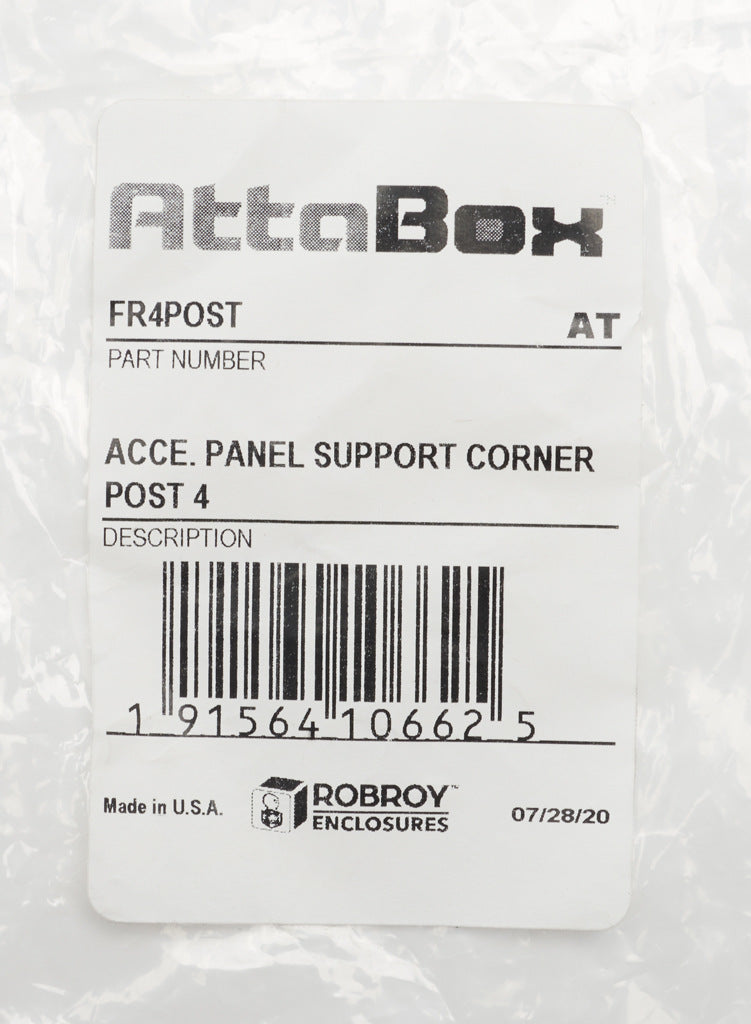 AttaBox Freedom series corner post, package of 4. For use with 6 x 6 x 4in, 8 x 6 x 4in and 8 x 8 x 4in Freedom series enclosures. Mounting screws included.-FR4POST