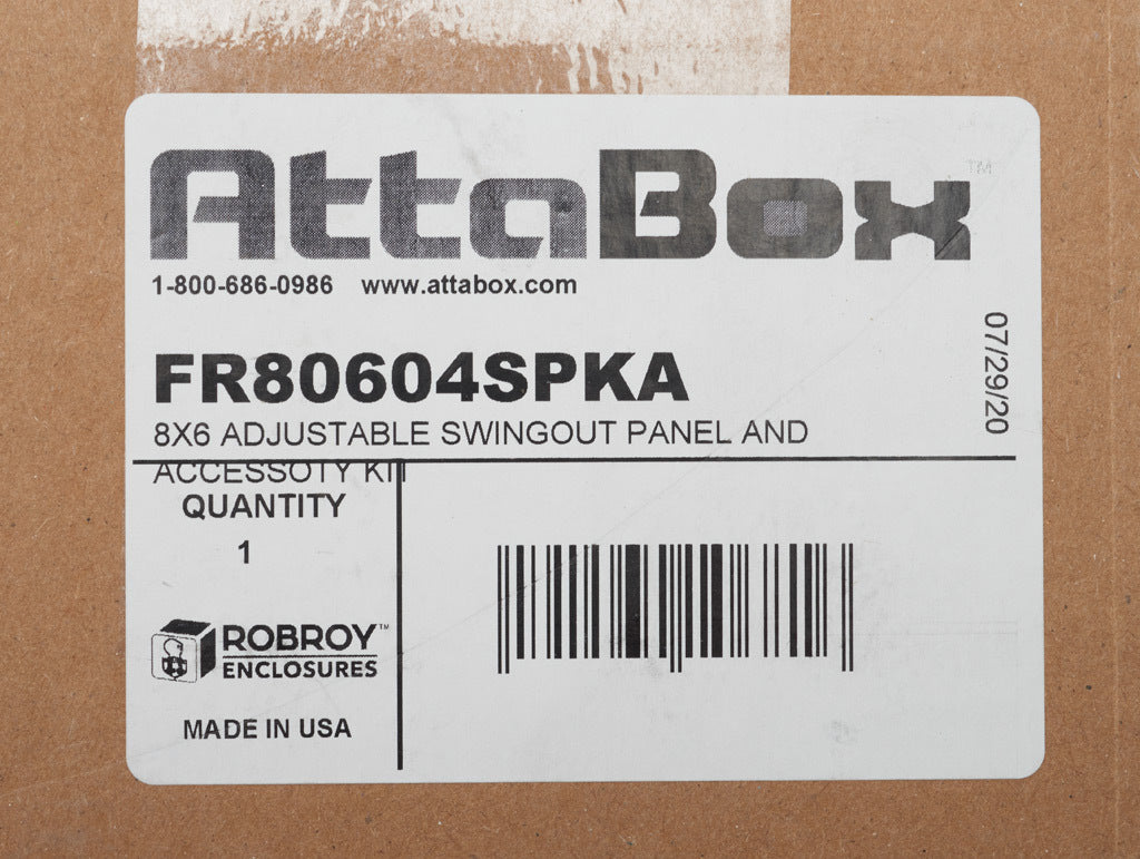 AttaBox swing panel kit, variable depth, 3003-H14 aluminum. For use with FR80604xxx, FRCC80604HxL and FRW80604HPL Freedom series enclosures.-FR80604SPKA