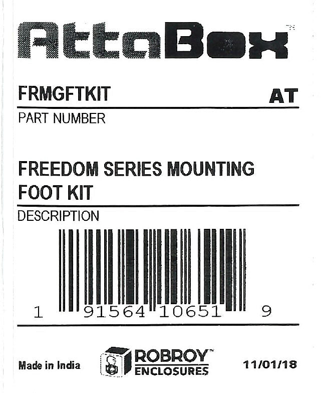 AttaBox mounting feet kit, fiberglass-reinforced plastic (FRP). For use with Freedom series FRP enclosures. Includes (4) mounting feet and mounting hardware.-FRMGFTKIT