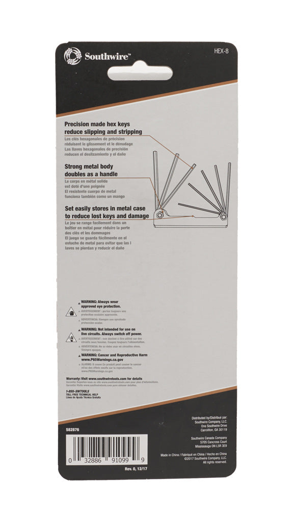 Southwire hex driver set, 8 pieces, imperial.-HEX-8