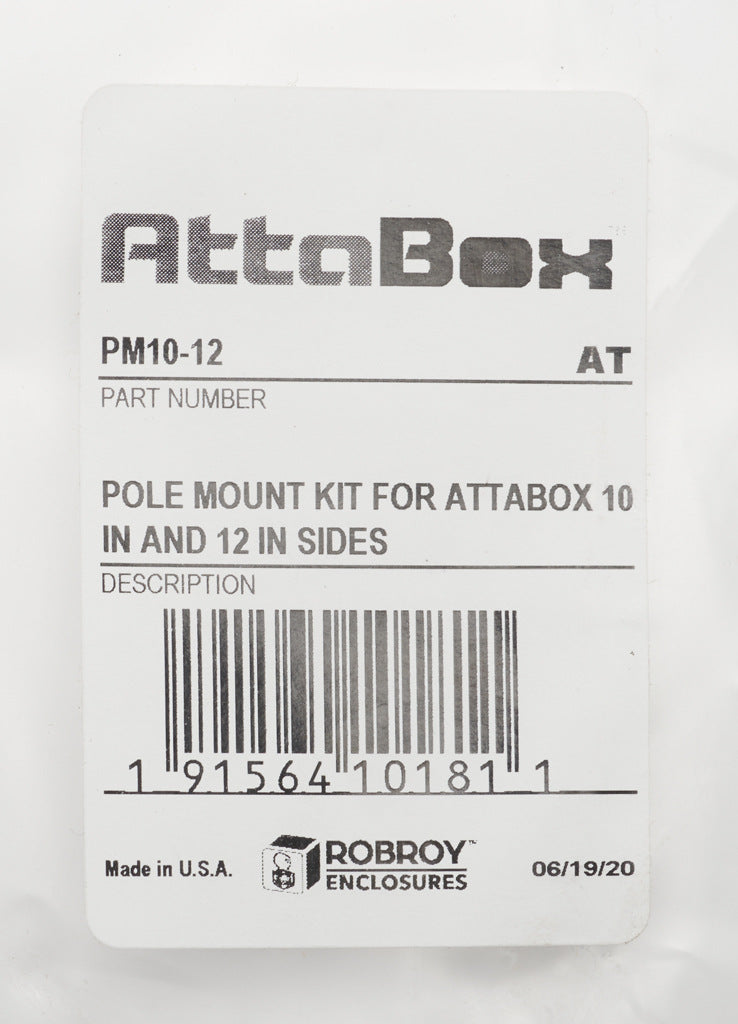 AttaBox pole mounting kit, for use with Heartland series enclosures 10-12in width.-PM10-12