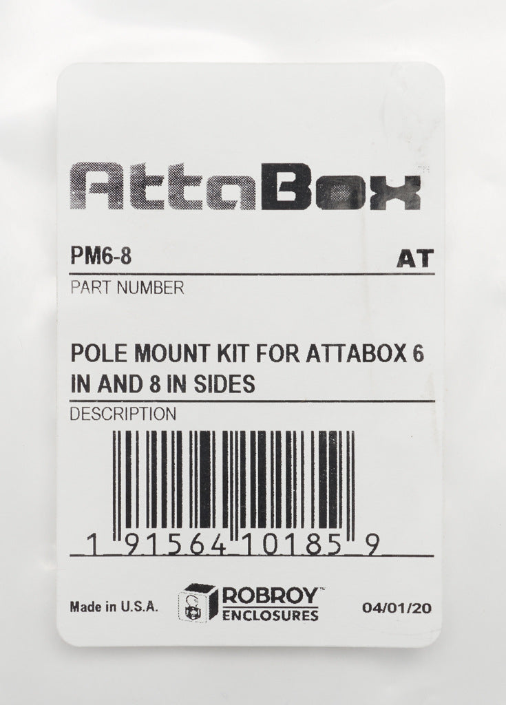 AttaBox pole mounting kit, for use with Heartland series enclosures 6-8in width.-PM6-8