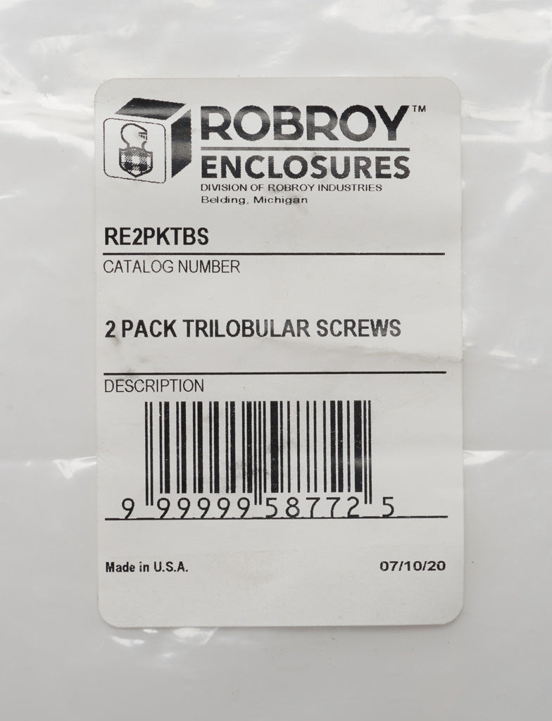 AttaBox trilobular self-tapping screw, replacement, #10-14 x 0.375in, Phillips pan head, aluminum. Package of 2. For use with Heartland series enclosures.-RE2PKTBS