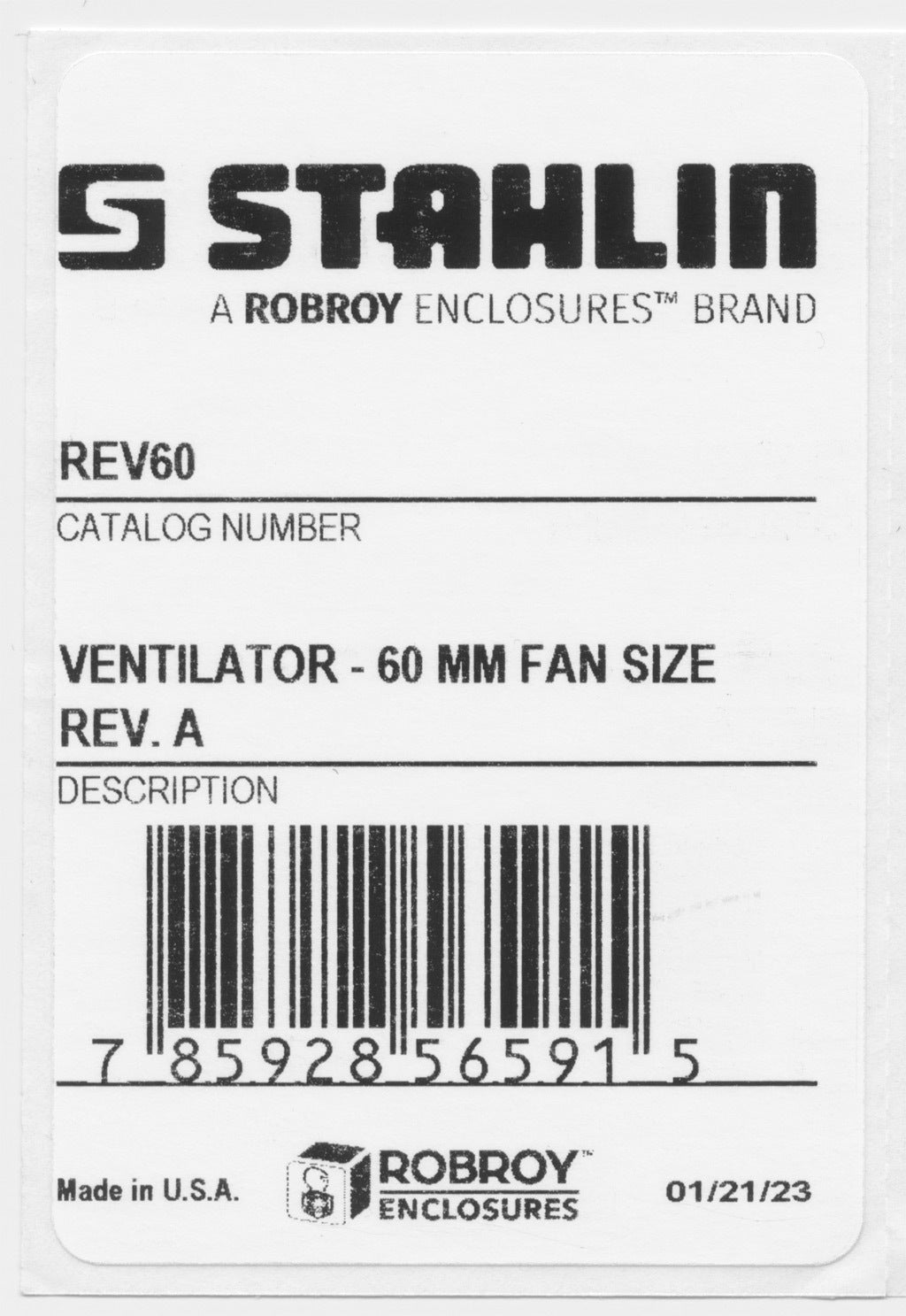 Stahlin enclosure vent, 60mm, polycarbonate.-REV60