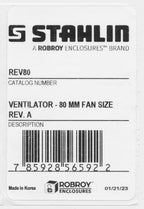 Stahlin enclosure vent, 80mm, polycarbonate.-REV80