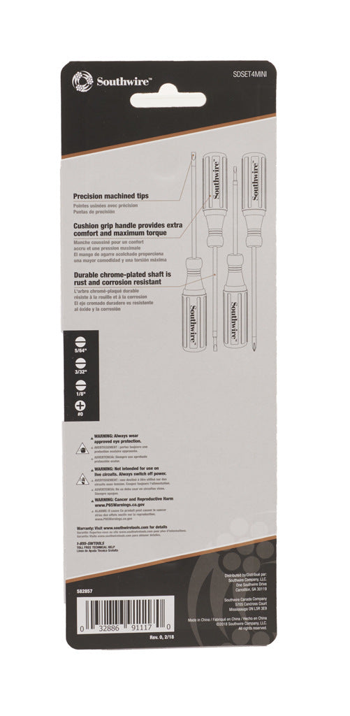 Southwire screwdriver set, 4 pieces, imperial.-SDSET4MINI