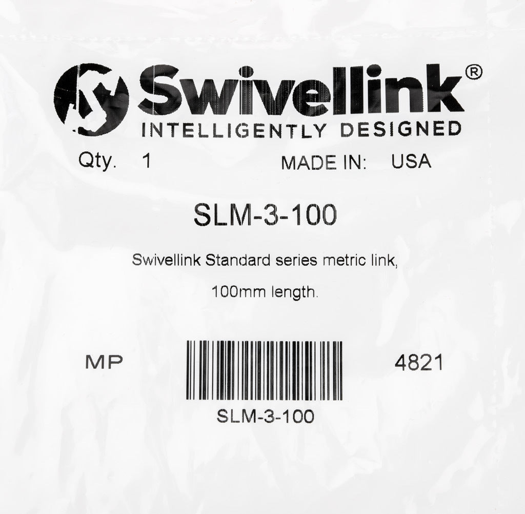 Swivellink Standard series metric link, 100mm length.-SLM-3-100