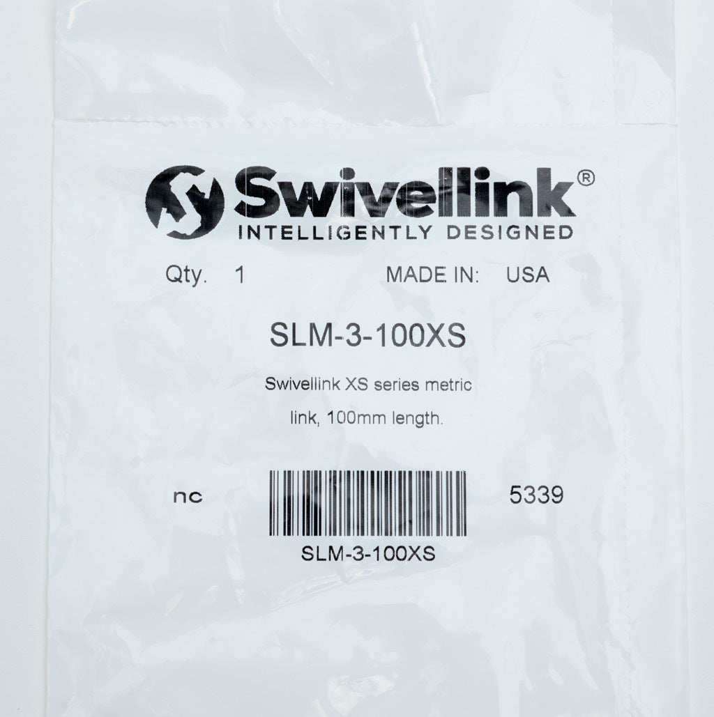 Swivellink XS series metric link, 100mm length.-SLM-3-100XS
