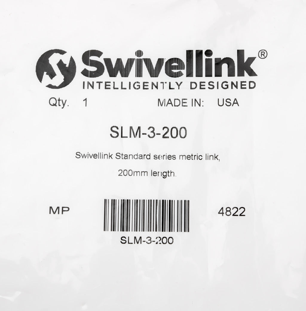 Swivellink Standard series metric link, 200mm length.-SLM-3-200