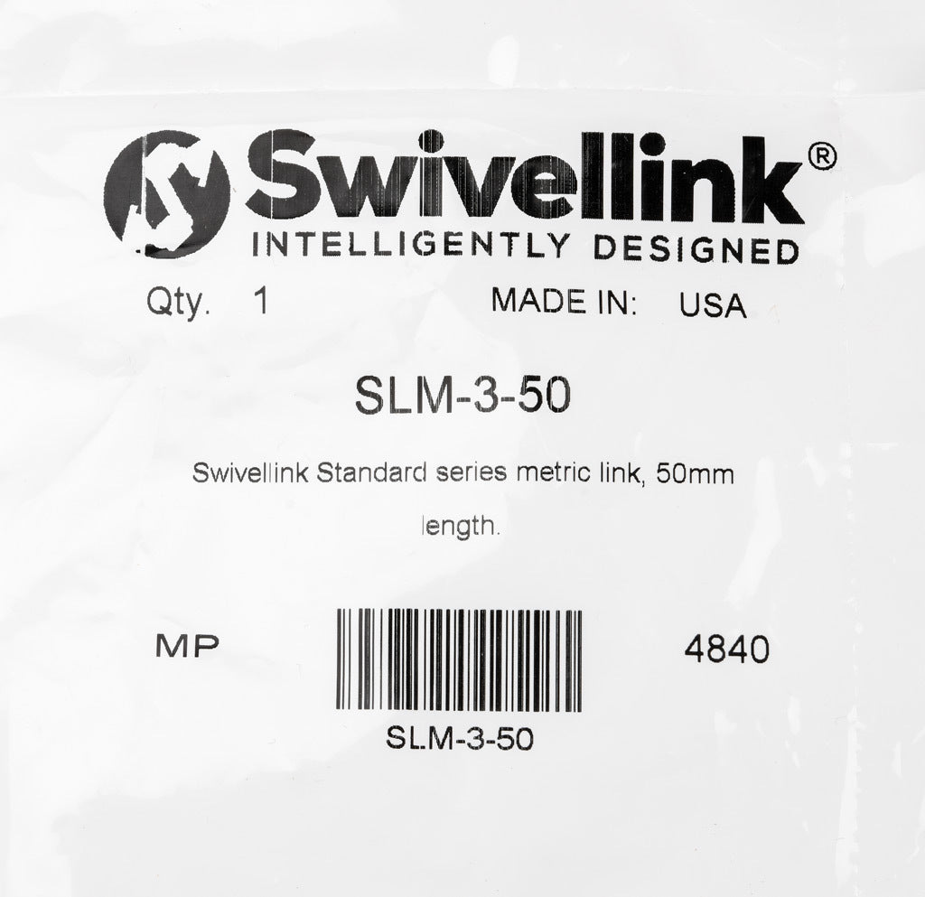 Swivellink Standard series metric link, 50mm length.-SLM-3-50