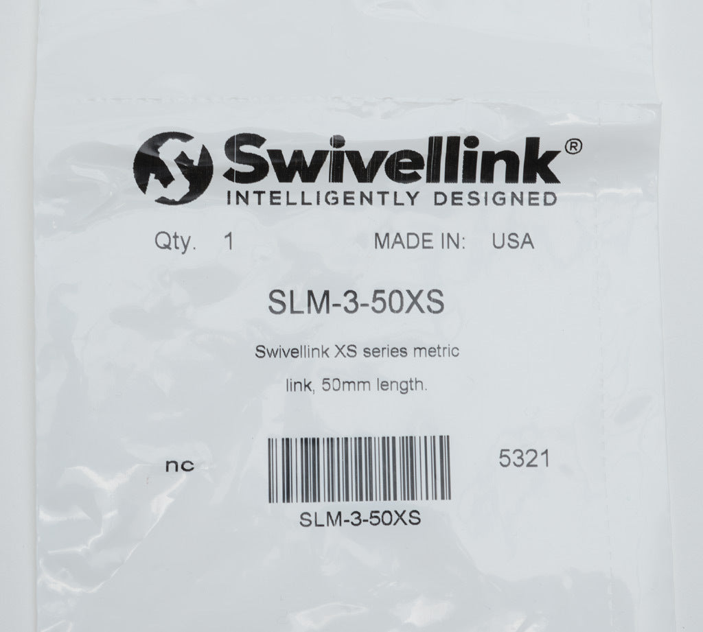Swivellink XS series metric link, 50mm length.-SLM-3-50XS