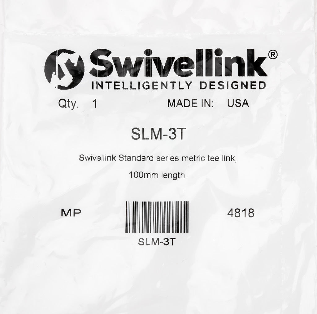 Swivellink Standard series metric tee link, 100mm length.-SLM-3T
