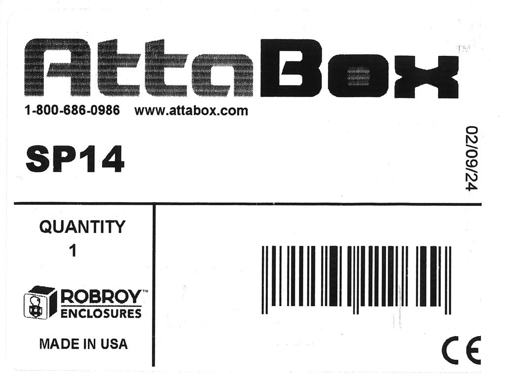 AttaBox subpanel, side mount, 3003-H14 aluminum. For use with AH14126xxx and AHF14126x Heartland series enclosures.-SP14