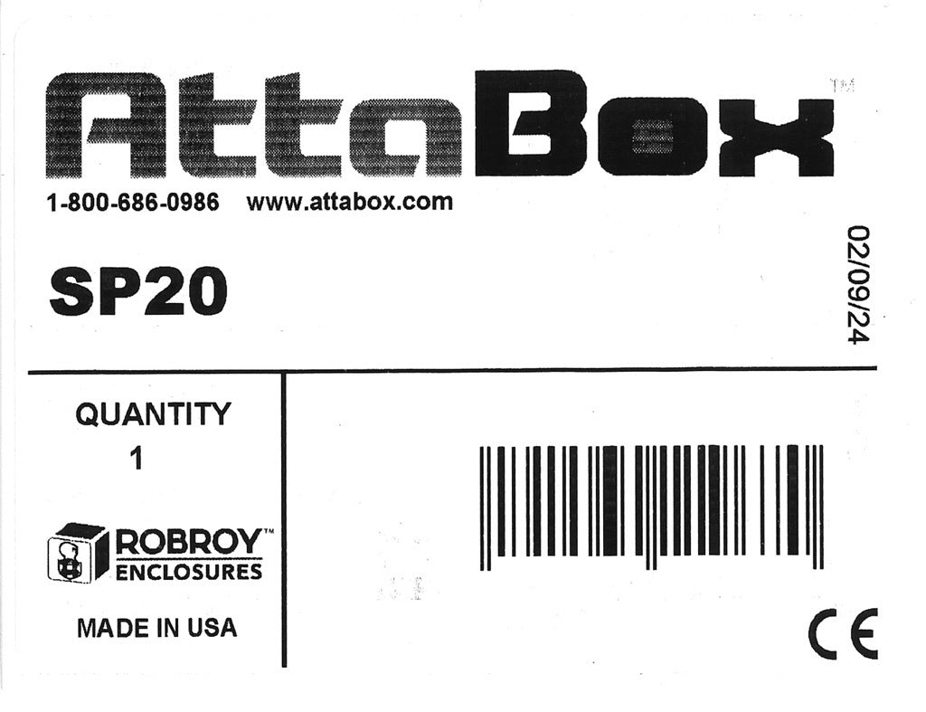 AttaBox subpanel, side mount, 3003-H14 aluminum. For use with AH20168xxx and AHF20168x Heartland series enclosures.-SP20