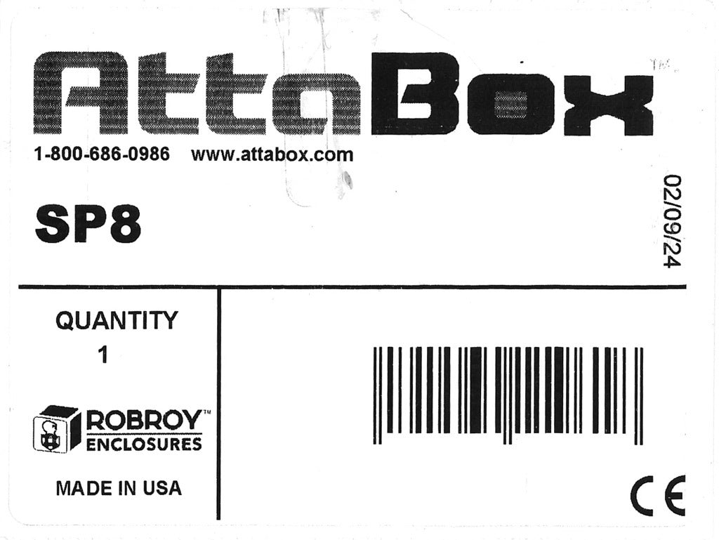 AttaBox subpanel, side mount, 3003-H14 aluminum. For use with AH864xxx, AHF864x, AH884xxx, and AHF884x Heartland series enclosures.-SP8