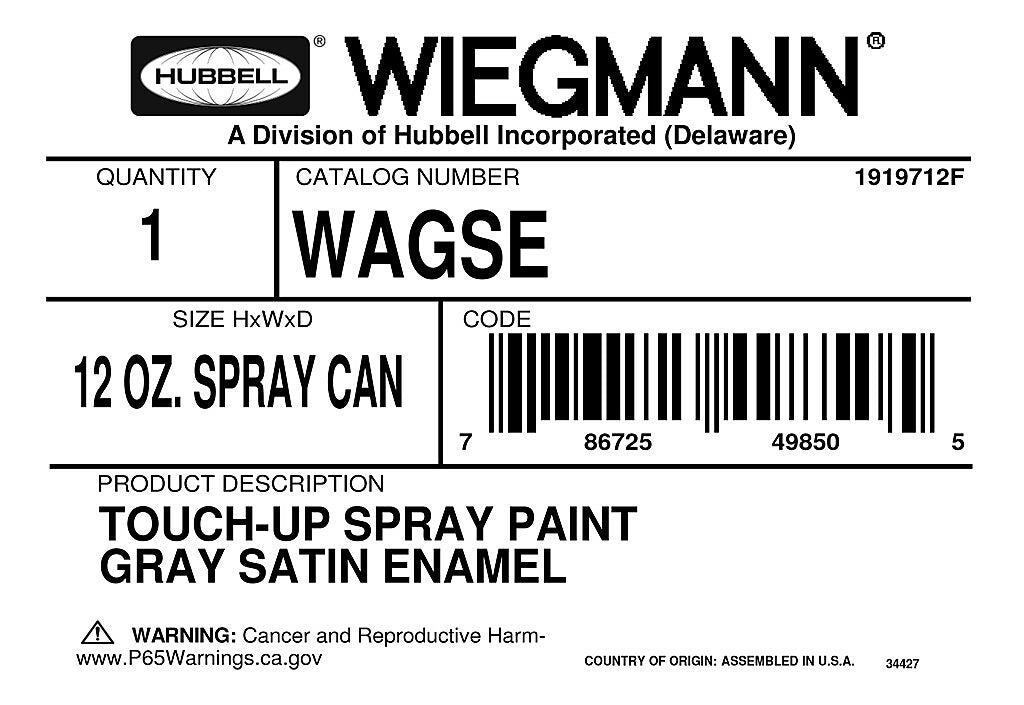Wiegmann touch-up paint, 12 ounce spray, ANSI 61 gray.-WAGSE