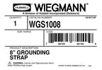 Wiegmann enclosure grounding strap, 8in length.-WGS1008