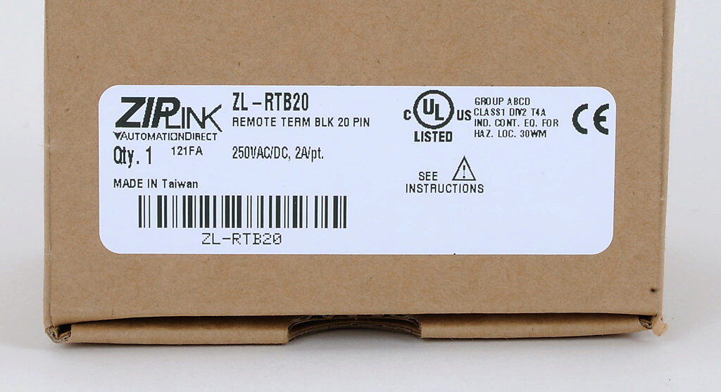 ZIPLink feedthrough module, 20-pole, DIN rail mount.-ZL-RTB20