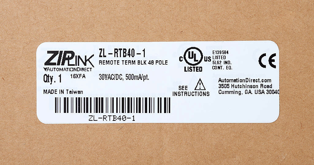 ZIPLink reduced-width feedthrough module, 48-pole, DIN rail mount.-ZL-RTB40-1