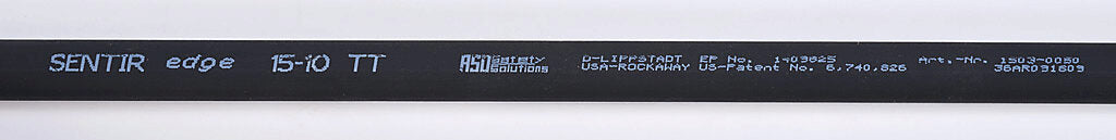 ASO Safety Solutions safety contact edge, 15 x 10mm, 4ft length, pigtail, 8.2ft/2.5m cable length. Aluminum mounting rail included. Preassembled with 8.2k ohm resistor for 2-wire installation.-1501-1471