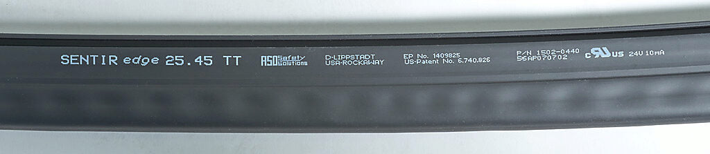 ASO Safety Solutions safety contact edge, 25 x 45mm, 82ft length. Purchase required end caps separately.-1502-2610