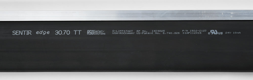 ASO Safety Solutions safety contact edge, 30 x 70mm, 2ft length. Aluminum mounting rail included. Purchase required end caps separately.-1502-6230