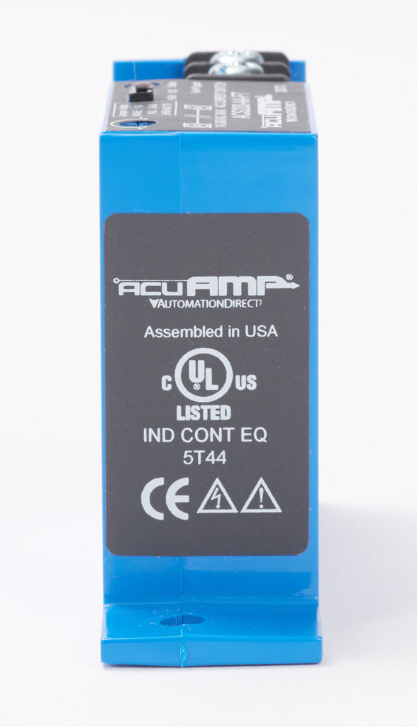 AcuAMP AC current switch, fixed core, 1-6, 6-40, or 40-175A selectable sensing range, 1-175A adjustable trip point, 15-turn potentiometer, solid state switch, N.O. output, 1A @ 240 VAC output rating.-ACS200-AA-FT