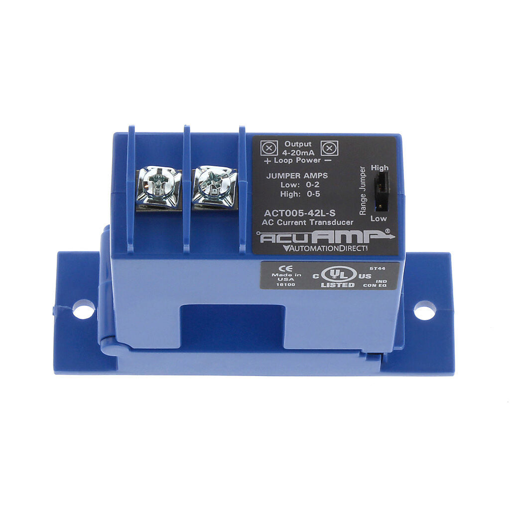 AcuAMP AC current transducer, 1-phase, split core, 0-2 or 0-5A selectable sensing range, 4-20 mA output.-ACT005-42L-S