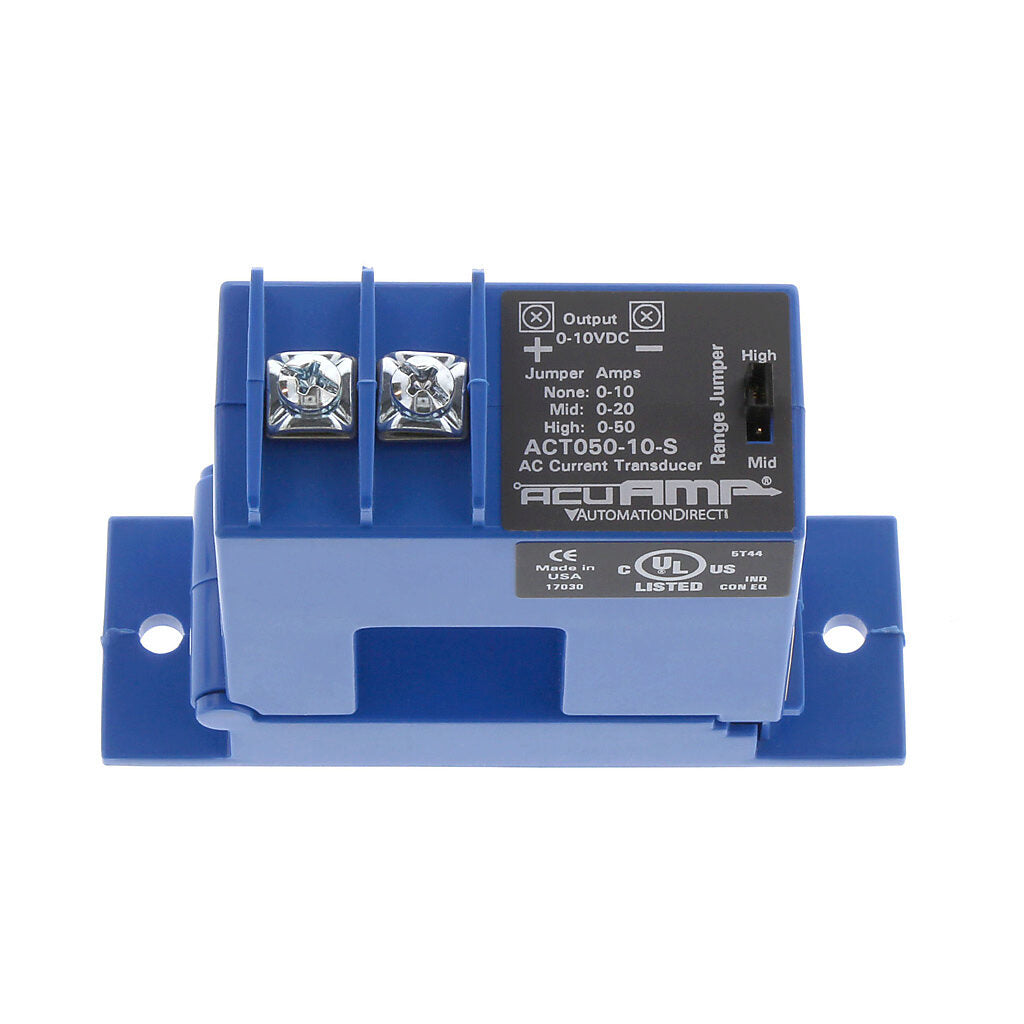 AcuAMP AC current transducer, 1-phase, split core, 0-10, 0-20, or 0-50A selectable sensing range, 0-10 VDC output.-ACT050-10-S