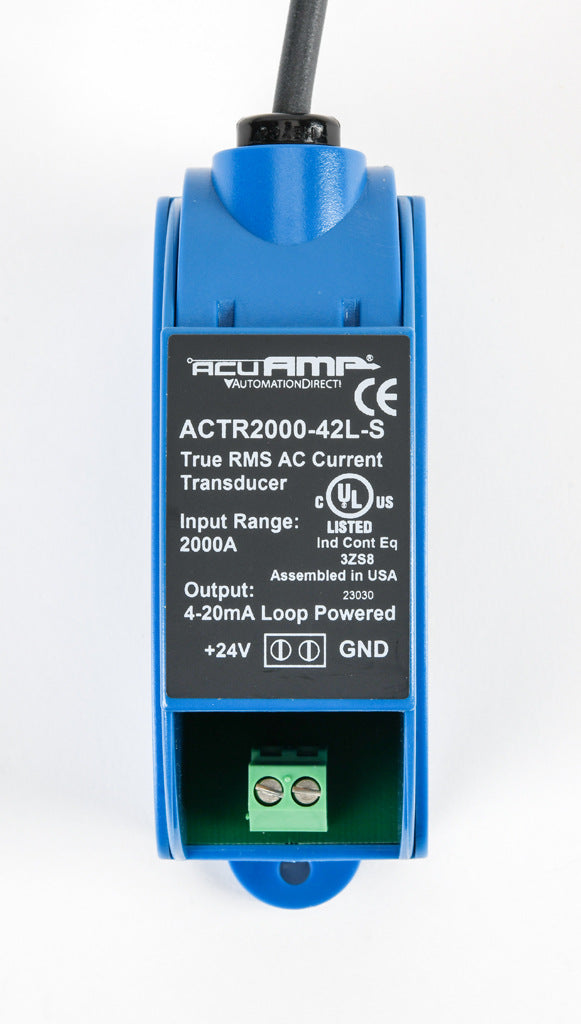 AcuAMP AC current transducer, 1-phase, flexible split core, 0-2000A sensing range, True RMS, 4-20 mA output.-ACTR2000-42L-S