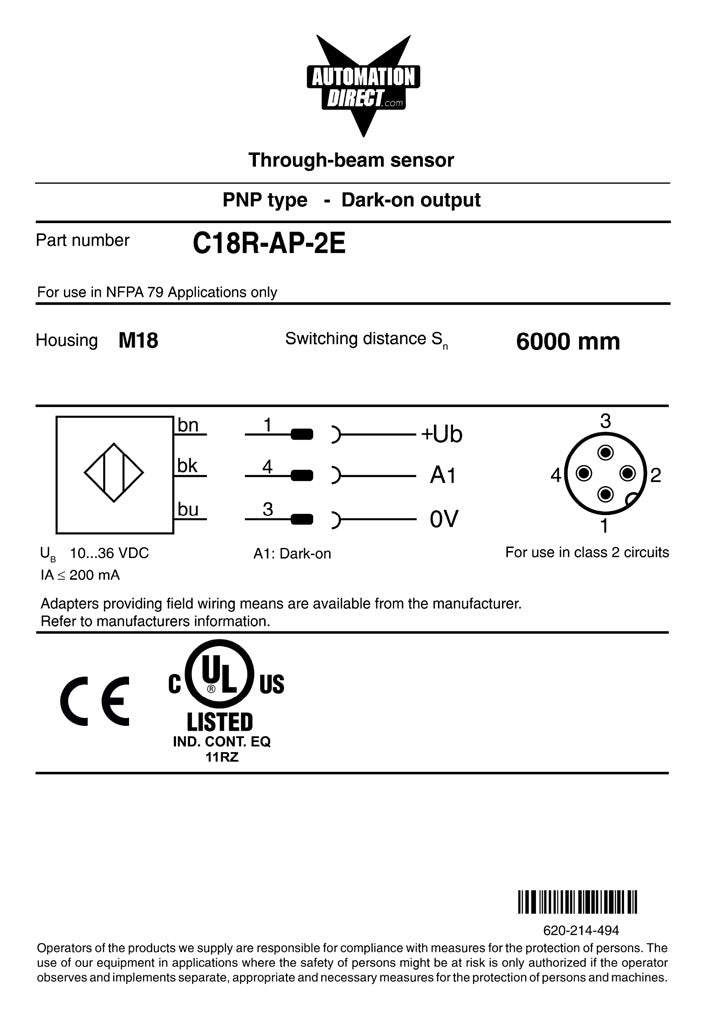 PHOTO 18MM METAL RECEIV PNP RIGHT OPTIC Q/D.-C18R-AP-2E