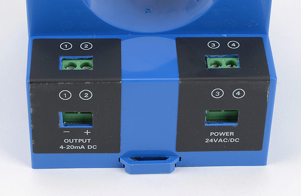 AcuAMP DC current transducer, large aperture fixed core, 0-1000A sensing range, 4-20 mA output.-DCT1000-42-24-F