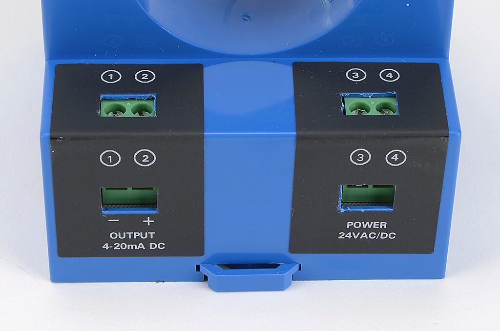 AcuAMP DC current transducer, large aperture fixed core, 0-1200A sensing range, 4-20 mA output.-DCT1200-42-24-F