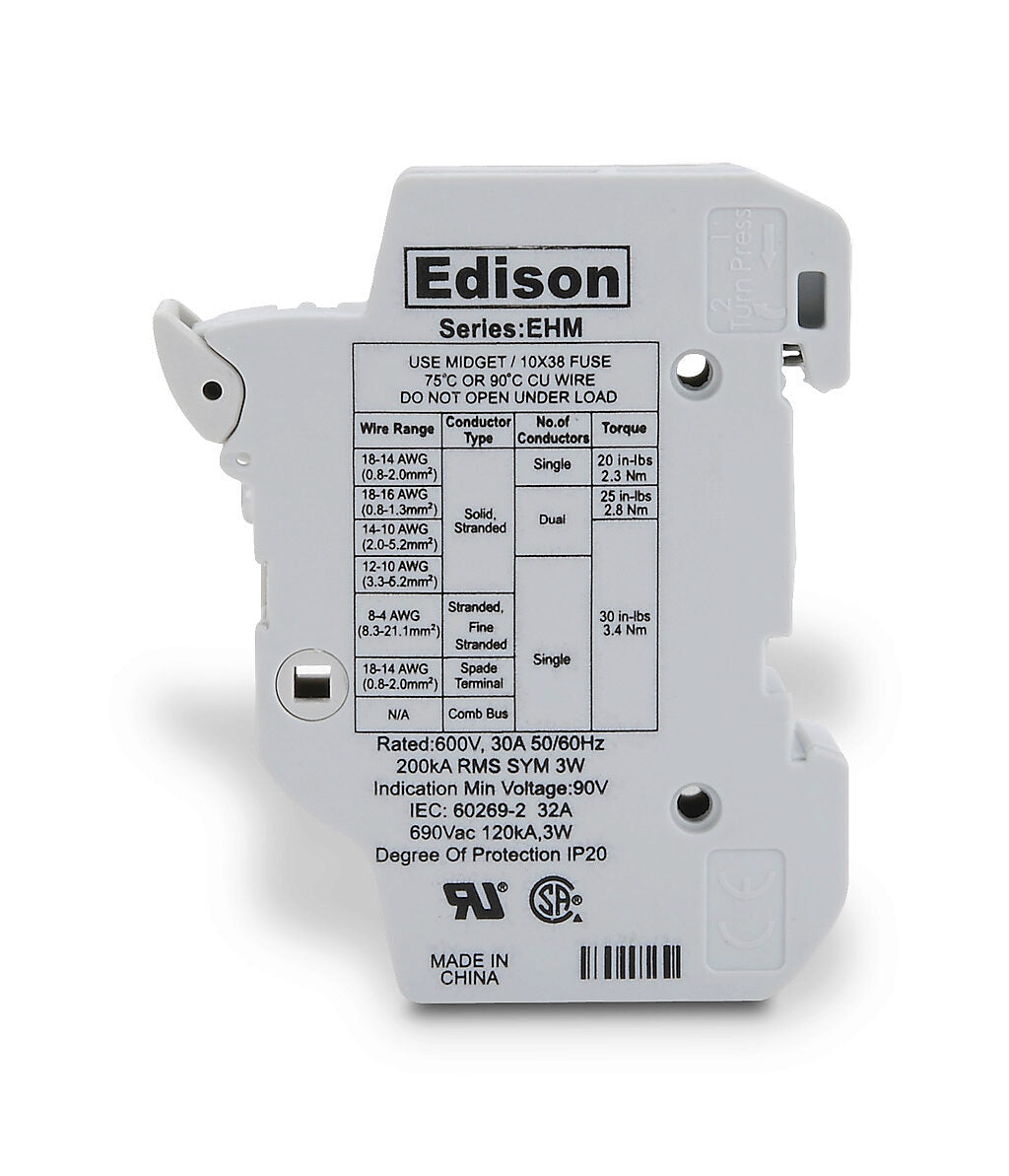 Modular Fuse Holder: indicating, 30A, 1-pole (PN# EHM1DIU ...