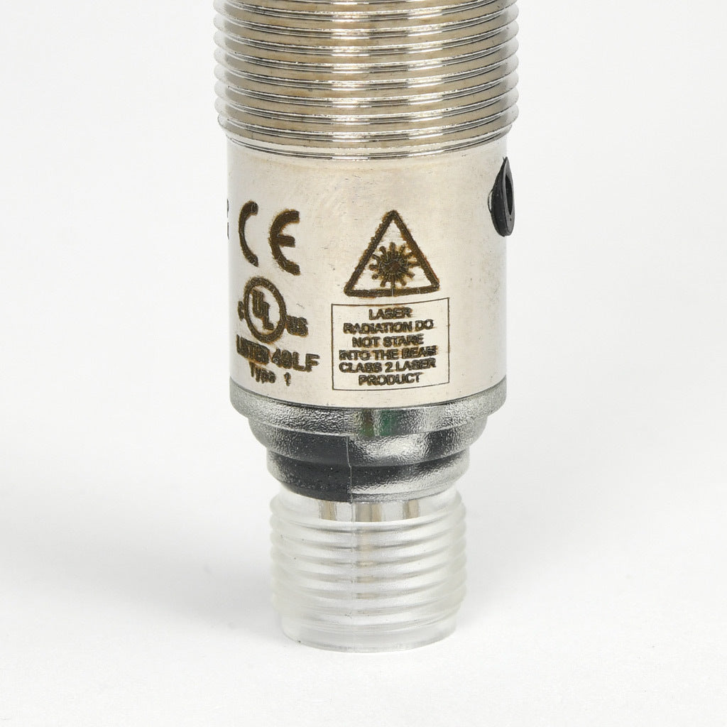 AchieVe photoelectric sensor, tubular, threaded, diffuse with background suppression, 30-150mm sensing distance, complementary light-on/dark-on, PNP, potentiometer, 1.5 kHz switching frequency, 4-pin M12 quick-disconnect.-FKLW-BP-1E