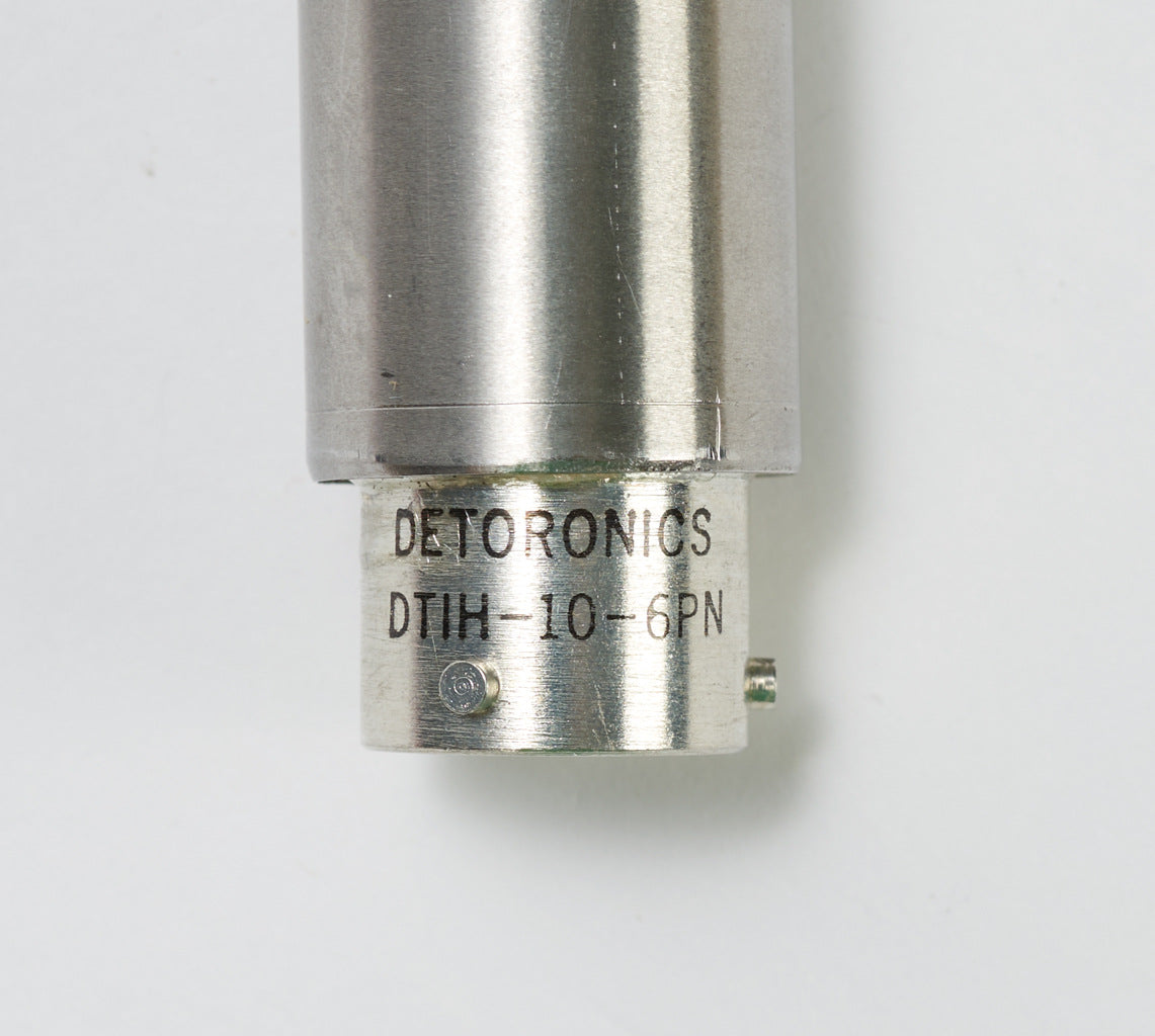 Alliance Sensors inductive linear position sensor, spring loaded slide, 100mm stroke, 0-10 VDC output, 19mm diameter x 194.1mm body, 1/2-20 UNF mount, 6-pin PT0.-GHSE19-100A-02-10S