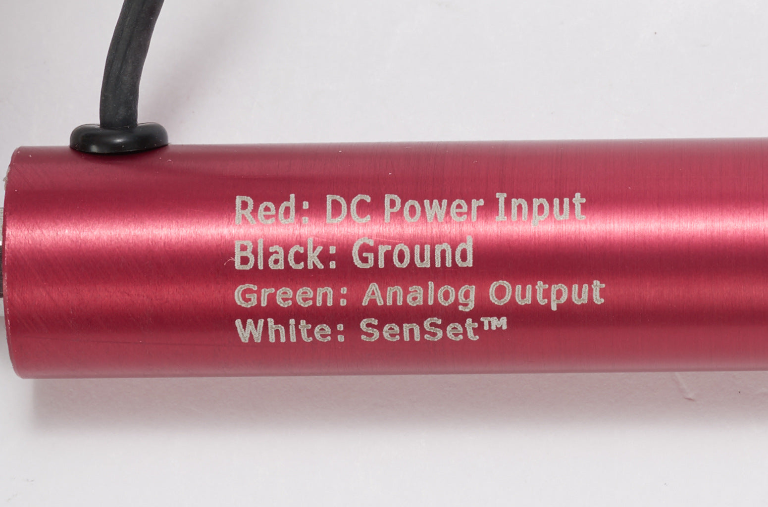 Alliance Sensors inductive linear position sensor, pivoting slide, 25mm stroke, 4-20 mA output, 19mm diameter x 90.5mm body, rod eyes mount, pigtail, 3.2ft/1m cable length.-LRI19-025R-00-20A