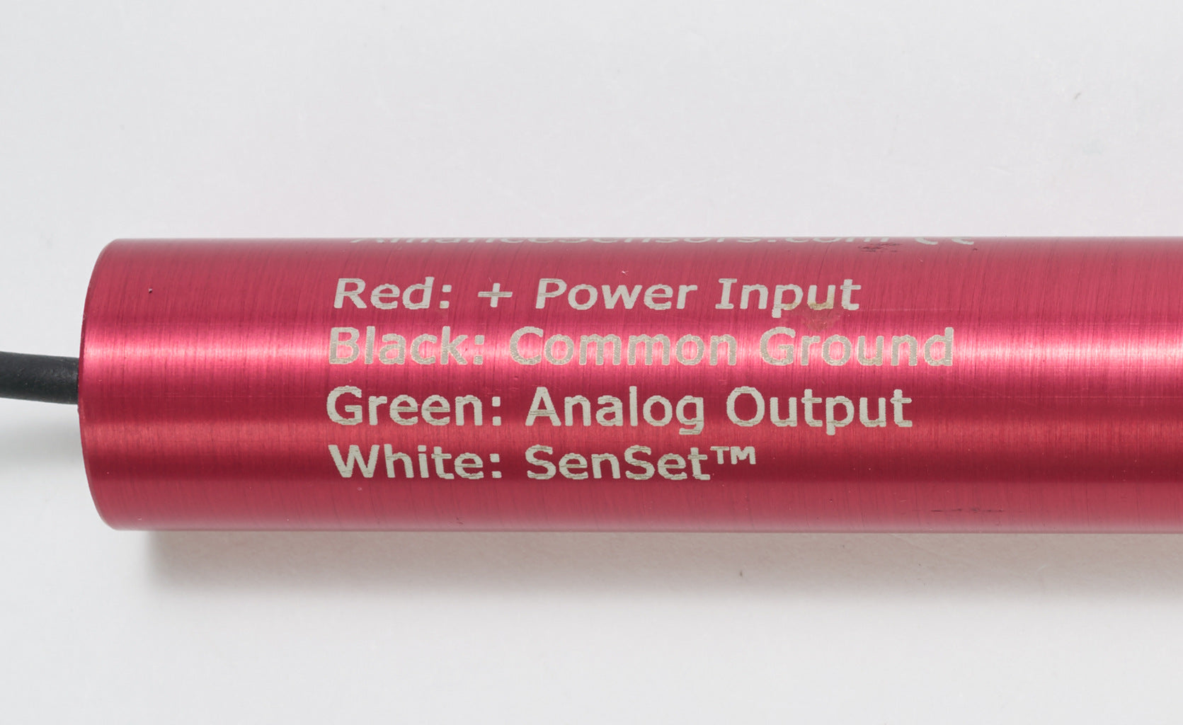 Alliance Sensors inductive linear position sensor, spring loaded slide, 50mm stroke, 0-10 VDC output, 19mm diameter x 129.0mm body, M18 x 1 mount, pigtail, 3.2ft/1m cable length.-LRSE18-050A-00-10A