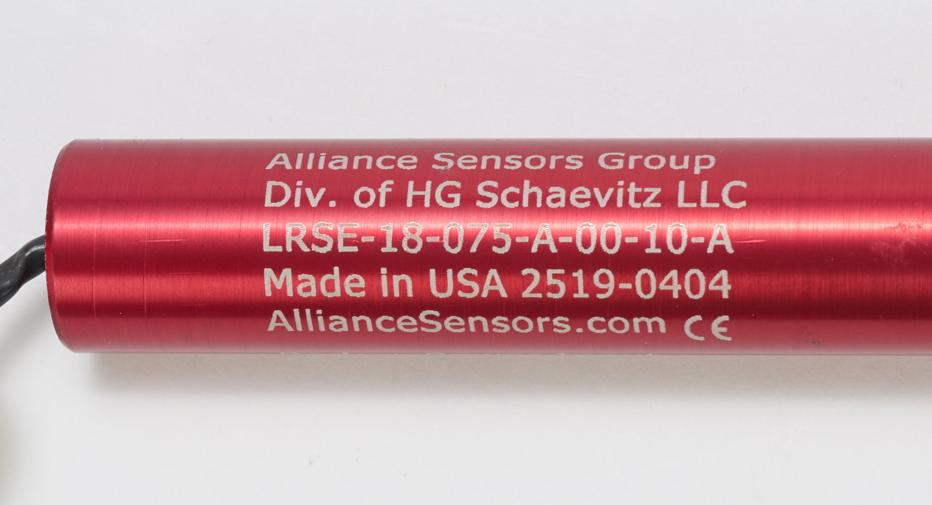 Alliance Sensors inductive linear position sensor, spring loaded slide, 75mm stroke, 0-10 VDC output, 19mm diameter x 166.5mm body, M18 x 1 mount, pigtail, 3.2ft/1m cable length.-LRSE18-075A-00-10A