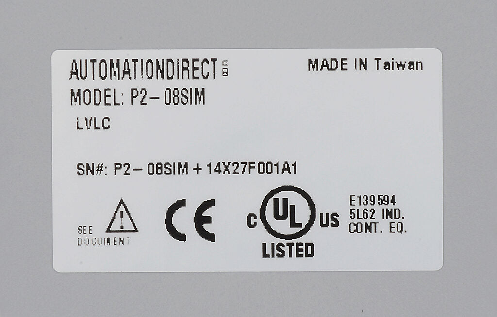Productivity2000 simulator input module, 8-point.-P2-08SIM