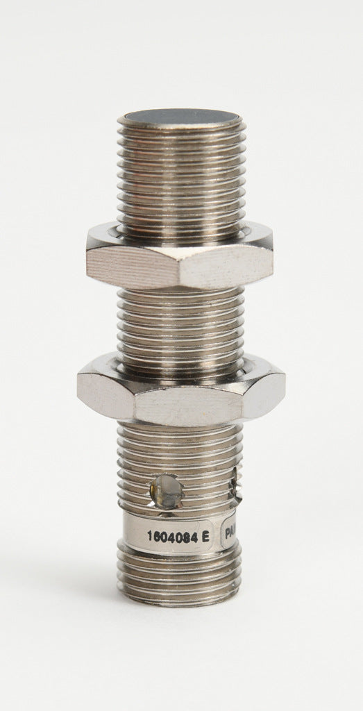 AchieVe inductive proximity sensor, tubular, 12mm diameter x 45mm body, nickel-plated brass housing, PNP, N.O. output, 2mm sensing distance, flush, 3 kHz switching frequency, IP67, 4-pin M12 quick-disconnect.-PAM-AP-1H