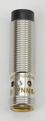 AutomationDirect inductive proximity sensor, tubular, 12mm diameter x 45mm body, bronze-plated brass housing, NPN, N.O. output, 7mm sensing distance, non-flush, 700 Hz switching frequency, IP65 IP66 IP67 IP68 IP69K, 4-pin M12 quick-disconnect.-PNM6-AN-4H