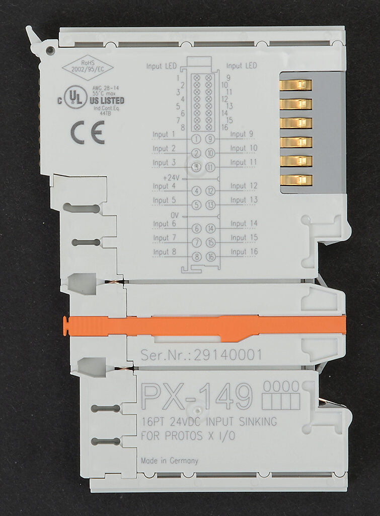 Protos X discrete input module, 16-point, 24 VDC, sinking.-PX-149