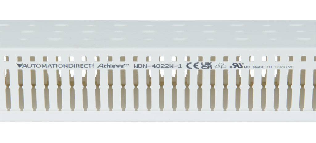 AchieVe WDN series open slot narrow finger wire duct, 4in width, 2.25in height, 6.5ft/2m length, white. Cover included.-WDN-4022W-1