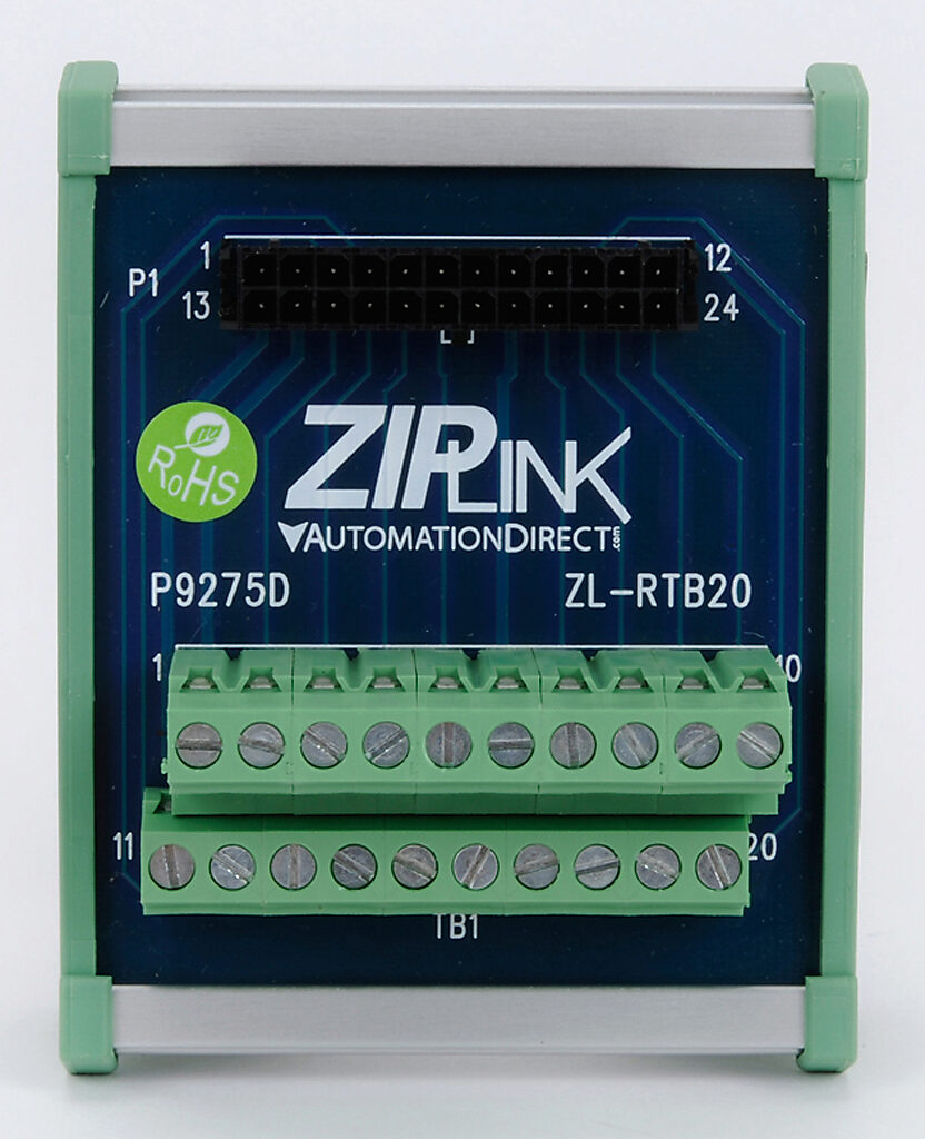 ZIPLink feedthrough module, 20-pole, DIN rail mount.-ZL-RTB20