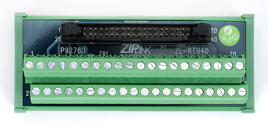 ZIPLink feedthrough module, 40-pole, DIN rail mount.-ZL-RTB40