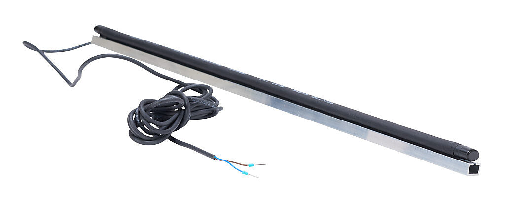 ASO Safety Solutions safety contact edge, 15 x 10mm, 1.5ft length, pigtail, 8.2ft/2.5m cable length. Aluminum mounting rail included. Preassembled with 8.2k ohm resistor for 2-wire installation.-1501-1465