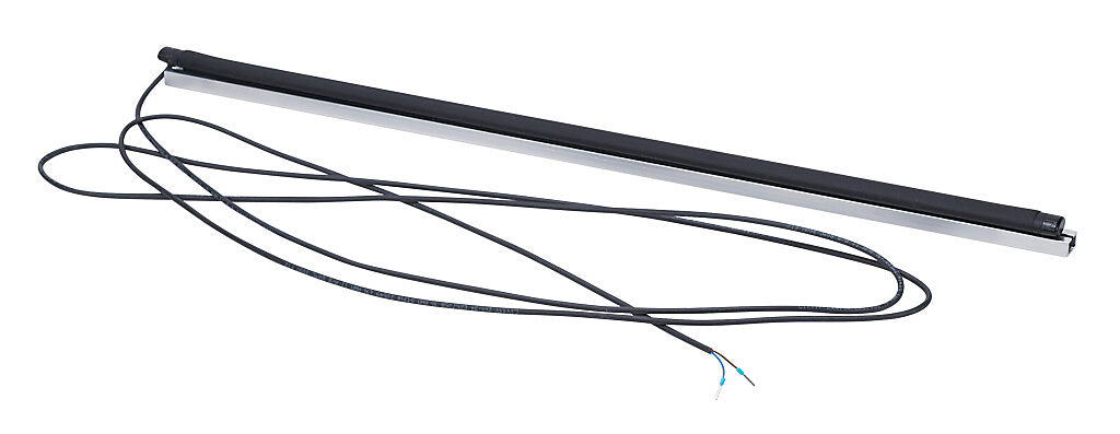 ASO Safety Solutions safety contact edge, 15 x 10mm, 1.8ft length, pigtail, 8.2ft/2.5m cable length. Aluminum mounting rail included. Preassembled with 8.2k ohm resistor for 2-wire installation.-1501-1466